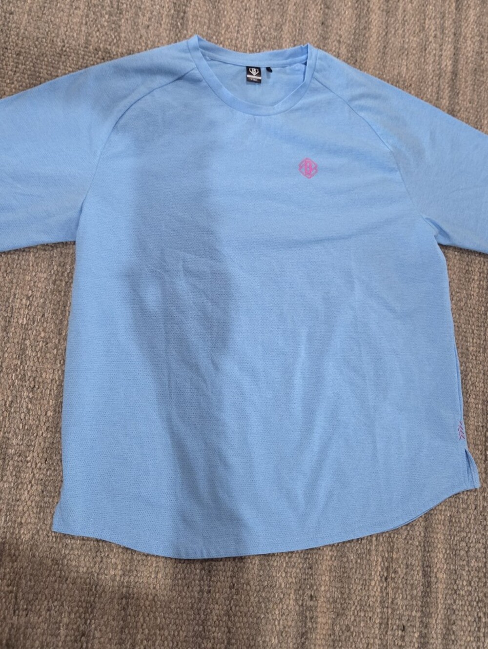 Baseball Lifestyle 101 Kids Light Blue Short Sleeve Tee with Pink Logo